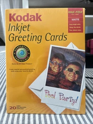 Kodak Inkjet Greeting Card Sets Matte Half-Fold White 20 Cards With Envelopes  - Image 1 of 2