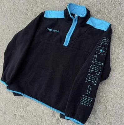 VTG Polaris Fleece 1/4 Zip Jacket Sweatshirt Snowmobile Racing XL Polartec - Image 1 of 4