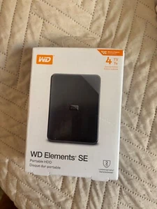 WD Western Digital Elements SE 4tb Portable HDD Black Brand New Still Sealed - Picture 1 of 2