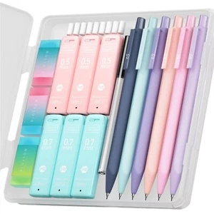 Cute Mechanical Pencil Set 6PCS Pastel Mechanical Pencils 0.5 & 0.7mm 360PCS - Picture 1 of 11