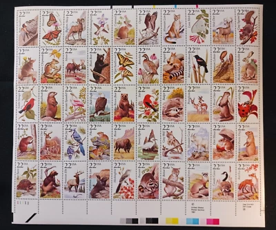 Scott #2286-2335 22c North American Wildlife Sheet of 50 - Image 1 of 2