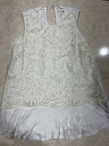 NEW girls ART CLASS DRESSY fancy lace shirt SLEEVELESS ivory white large 10-12 - Picture 1 of 1