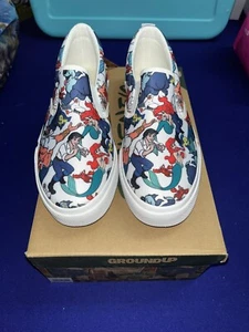 DISNEY THE LITTLE MERMAID SNEAKERS SLIP ON 7 8 OR 9 NEW - Picture 1 of 9