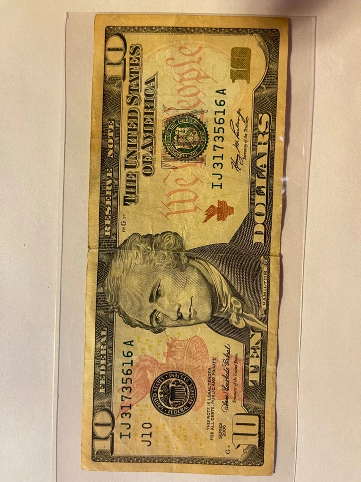 2006 10 dollar bill in good condition - Image 1 of 2