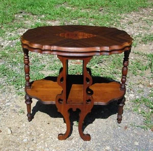 Vintage Art Deco Art Nouveau Walnut Occasional Table Entry Stand - Picture 1 of 13