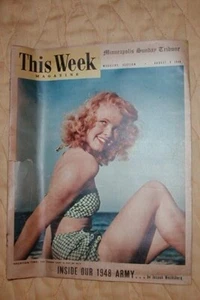 Minneapolis Sunday Tribune 8. August 1948 Pat De Witt, Zeitung - Bild 1 von 2
