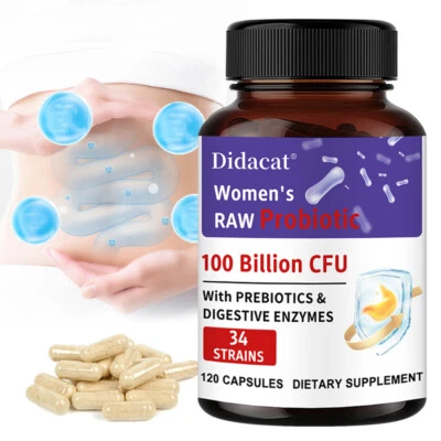 DIDACAT Women's Probiotic 100 Billion CFU With PREBIOTICS&DIGESTIVE ENZYMES 34 STRAINS