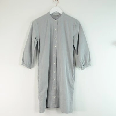 Vestido Camisa Everlane Midi Algodón XS Azul Pin Rayas Abotonado Talla Grande Informal Foto 1 de 4