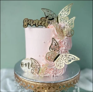 NEW GOLD BUTTERFLY CAKE DECORATING TOPPERS FOR CAKE (1) - Picture 1 of 7