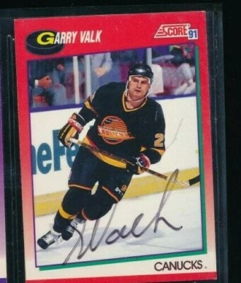 Garry Valk #195 signed autograph 1991-92 Score Hockey USA canucks tough auto - Image 1 of 2