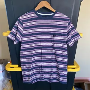 RVCA Short Sleeve T-Shirt w/ Pocket Striped Purple Men Size Small M9051RDM Tee - Picture 1 of 12
