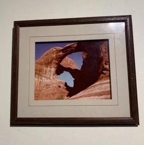 Vintage Wooden Framed Art print of the "Double Arch"photograph by Pierre Leclerc - Picture 1 of 7