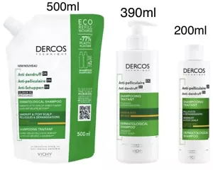 Vichy Dercos DS Anti-Dandruff Shampoo 200/390/500ml-Dry Dandruff & Itchy Scalp - Picture 1 of 15