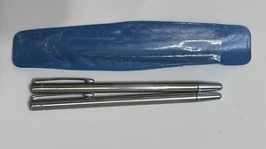 2 Vintage Emphasis Pointers BRUSHED NICKEL Telescoping 25” Japan POCKET CLIP - Picture 1 of 5