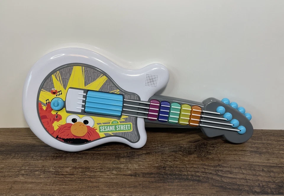 Sesame Street Elmo Guitar Rock 2010 Hasbro Musical Light Up Sounds White 1 - Image 1 of 4