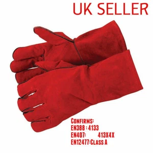 Welding Gloves Heat Resistant BBQ/Oven/MIG/TIG Welder Welder Gauntlets - Picture 1 of 3