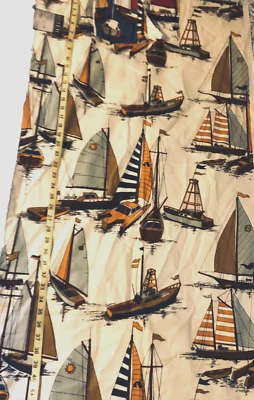 VTG 70`s Sailboats Regatta S.M. Hexter Co. # 35451 Fabric Sample   25" X 43" - Image 1 of 4