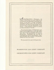 1932 Washington Gas Light Company Werbung Georgetown Gas Light Company - Bild 1 von 1