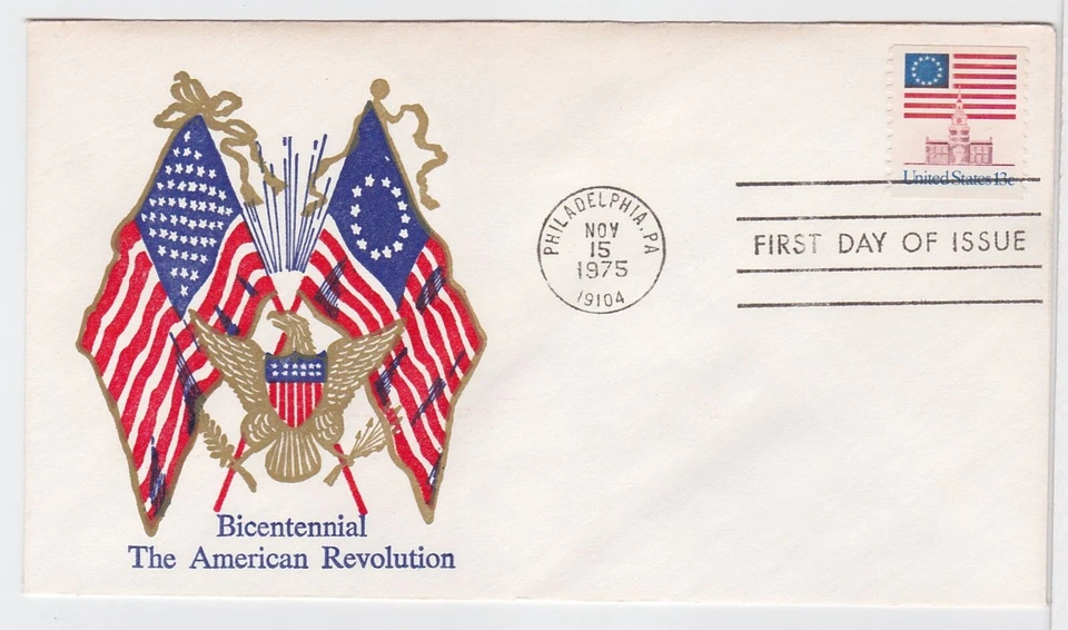 TurtlesTradingPost- Flag Independence Hall-1975 FDC #1622- ABC Cachets - Image 1 of 1