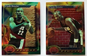 CLYDE DREXLER 1993-94 Topps Finest (2) Card Lot #74 & #129 PORTLAND TRAILBLAZERS - Picture 1 of 2