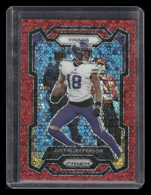 2023 Panini Prizm #195 Justin Jefferson /70 No Huddle Red Minnesota Vikings