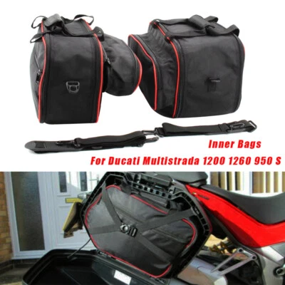 Bolsas de equipaje bolsa de caja lateral bolsa interior negra para Ducati Multistrada 1200 1260 950 S Foto 1 de 4