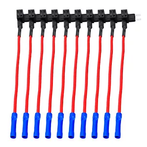 10 Add on A Circuit Device Fuse Tap Dual Protect Adapter ATM MINI Blade Piggy - Picture 1 of 9
