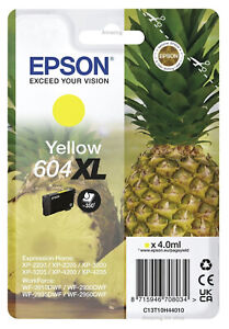 Genuine Epson 604XL, Pineapple Yellow Original Ink Cartridge T10H4, C13T10H44010