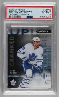 2022-23 Upper Deck Synergy Cranked Up Blue /249 Auston Matthews PSA 10 GEM MT - Image 1 of 2