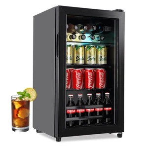 BINMIT Mini Fridge with Glass Door, 3.0 Cu.ft Small Beverage Refrigerator for... - Picture 1 of 7