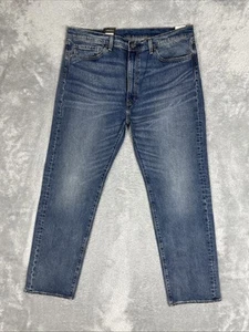 Levis Premium 505 Jeans Men 40x32 Blue Regular Fit Straight Stretch Pants Casual - Picture 1 of 13