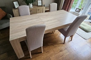 NEXT "Corsica" Light Oak TV Extendable Dining Table + 4 Chairs *MINT* - Picture 1 of 17