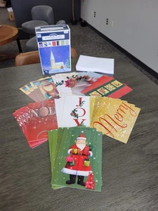 VTG Holiday Time 30 Unused Christmas Cards & Envelopes Fantus Paper Made in USA  - Picture 1 of 24