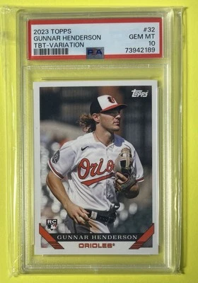 PSA 10 GUNNAR HENDERSON RC TBT 2023 Topps Throwback Thursday Orioles Rookie SP - Image 1 of 2