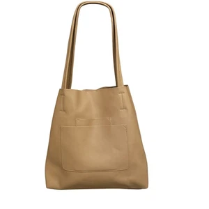 Bolso de Mano Hobo Antiguo Kraft Desnudo Natural Vegano Cuero Suave Mediano - Imagen 1 de 7