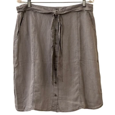 Falda Downeast Gris Cinturón Botón Bolsillos Delanteros Talla Grande Foto 1 de 4