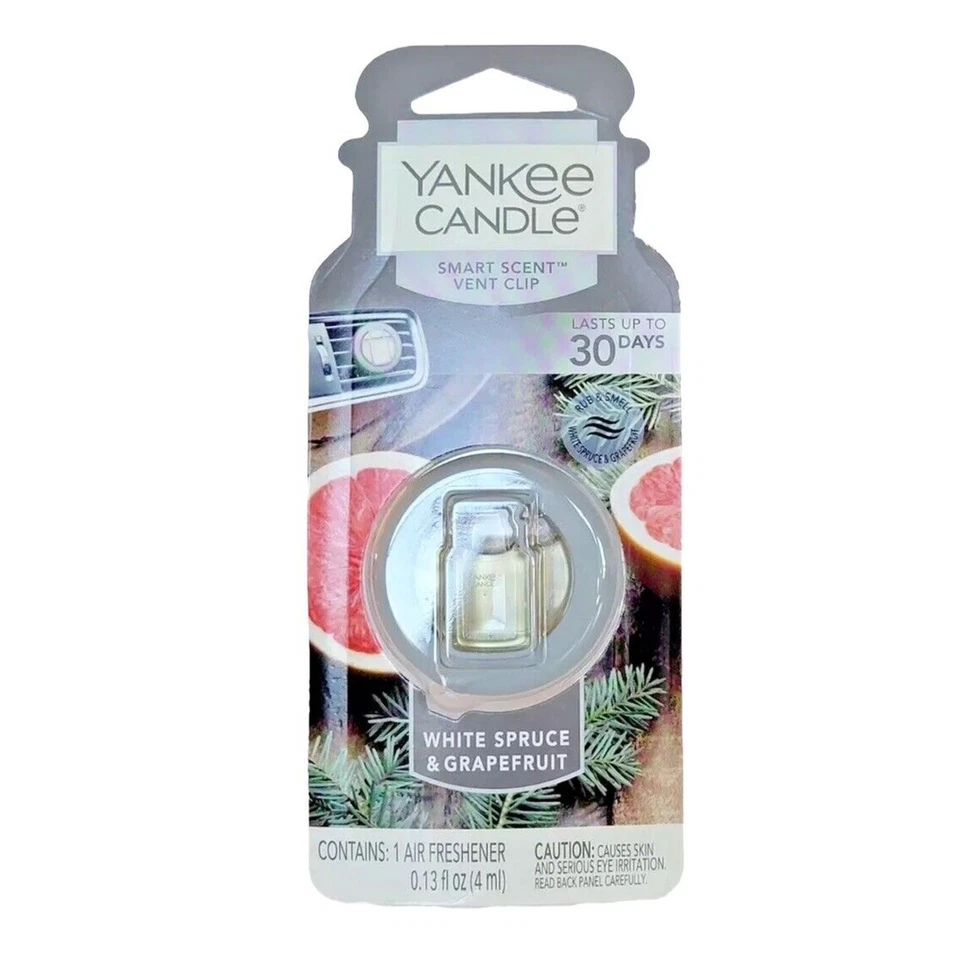 Yankee Candle Smart Scent Vent Clip Blanco Abeto y Pomelo Coche Ventilación Clip Foto 1 de 1