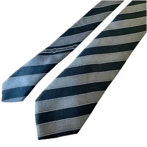 Stefano Ricci Firenze Designer Herren Seide Luxus Krawatte blau grau gestreift - Bild 1 von 10