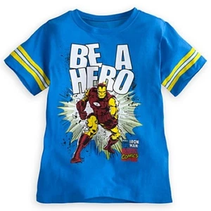 NWT Disney Store Marvel Superhero Iron Man Be a Hero Tees T-Shirt Boys Small 5 6 - Picture 1 of 4