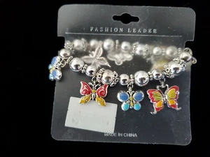 Fashion Leader - Silver Color Butterfly Charm Bracelet - Picture 1 of 4