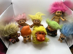 1986-2005 DAM Hair Troll Doll Figure LOT Of 8 - Picture 1 of 23