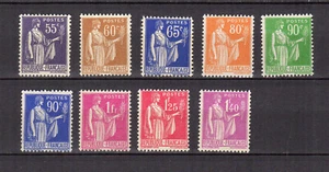 France 1937-39 Type Paix Y&T 363 à 371 9 timbres MH /TE4834 - Imagen 1 de 1