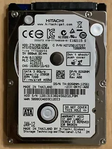 HGST - 250GB - 7200 RPM - 3.0 Gbps - SATA 2.6 - 2.5" Slim / Thin Hard Drive - Picture 1 of 3