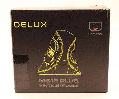 Delux Vertical Mouse M618 Plus USB Wired Mouse in Black with box (lightly used) - Image 1 of 4