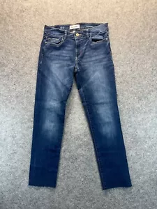 DL1961 Jeans Women's 26 Coco Curvy Straight Leg Dark Blue Raw Hem Denim Jeans - Picture 1 of 13