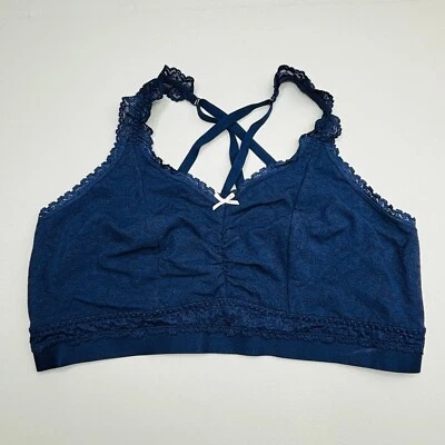 Cacique Bralette Bra 18/20 Triangle Unlined Cup Wire Free Strappy Adjustable - Image 1 of 4