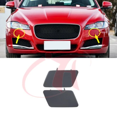 🔥 Unpainted 1 Pair Headlight Washer Spray Nozzle Cover For Jaguar XF 2016-2020 - Изображение 1 из 4