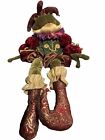 Peluche grenouille de Noël Jester Prince arlequin étagère poupée de garde 27" vintage rare