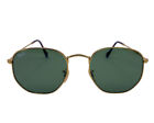 Ray-Ban Sunglasses RB3548N Hexagonal Flat Gold Frame Green Classic Lenses 54mm