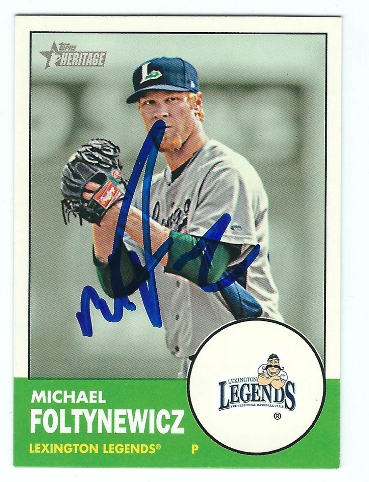 Autographed 2012 Topps Heritage Minor League Michael Foltynewicz card #64 w/COA  - Image 1 of 1
